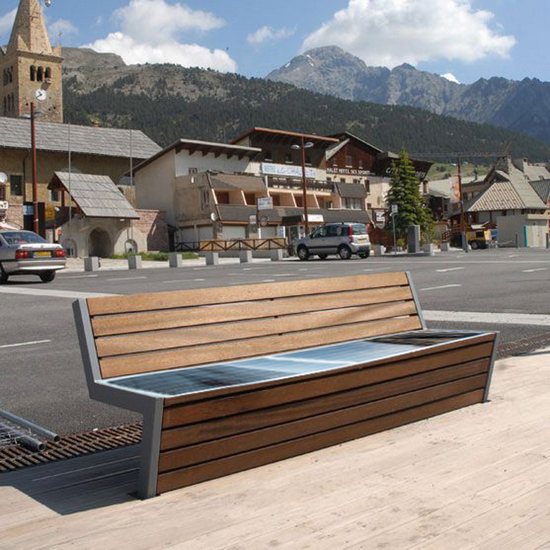 Нов дизайн на слънчевата енергия най-ниска фабрична цена Smart Park Bench