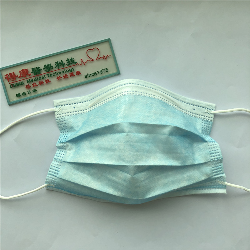 Висококачествена 3-слойна ушна лупа синя маска за еднократна употреба Антибактериална и прашна маска