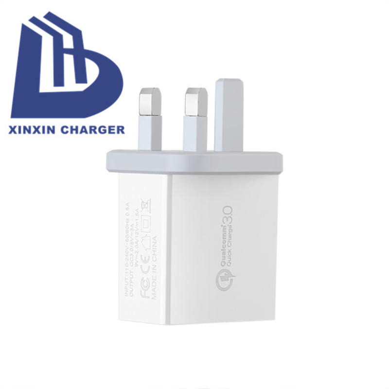 Бързо зарядно устройство UK Plug USB зарядно за стена за iPhone UK Plug QC3.0 USB зарядно за пътуване