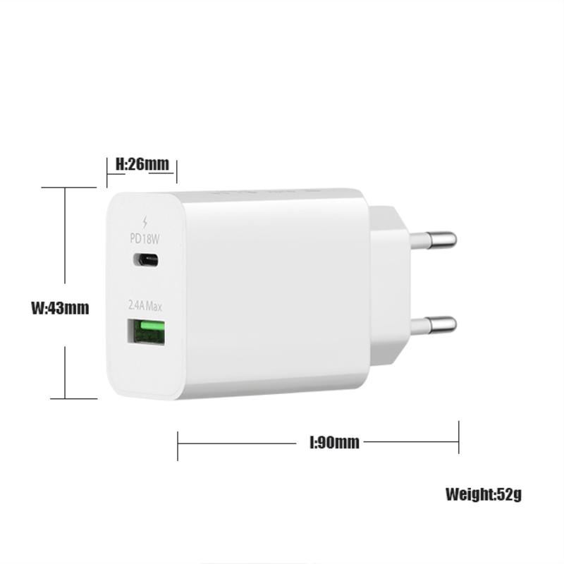 18W QC 3.0 + 2.4A адаптер тип-c USB стена зарядно зарядно адаптер за бързо зарядно за мобилен телефон многопортови usb зарядни