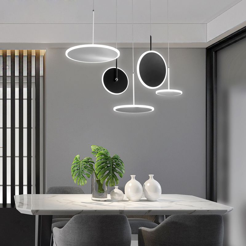 Северен дизайн Желязо кръгъл акрилен LED висулка светъл декор за къща