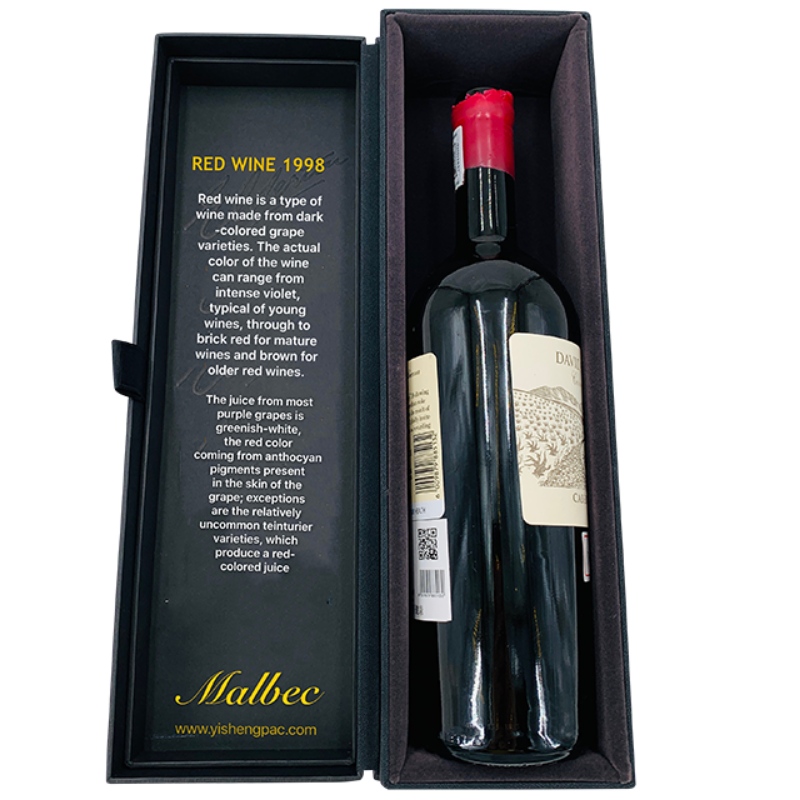 Луксозна кутия за опаковане на вино с черно EVA вътре