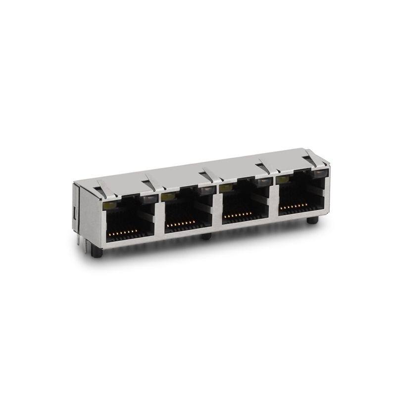 RJ45,1X4,LED,Shield Case