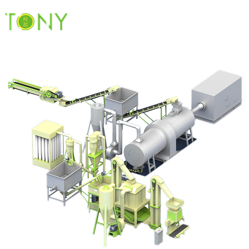 TONY висококачествена и професионална технология инсталация за пелети на биомаса 7-8Tons / hr
