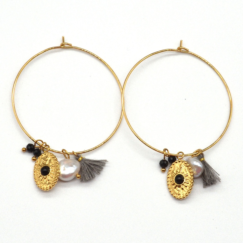 Обеци от неръждаема стомана, класически полирани кръгли обици, китайска фабрика за обработка на бижута Ruifanbao