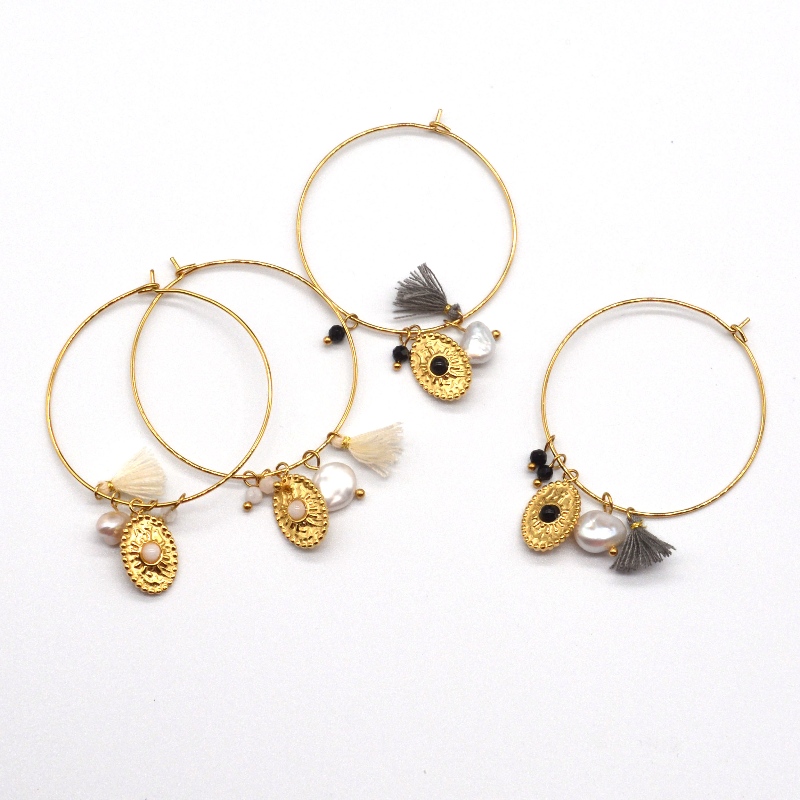 Обеци от неръждаема стомана, класически полирани кръгли обици, китайска фабрика за обработка на бижута Ruifanbao