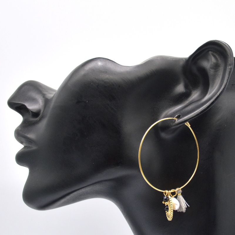 Обеци от неръждаема стомана, класически полирани кръгли обици, китайска фабрика за обработка на бижута Ruifanbao