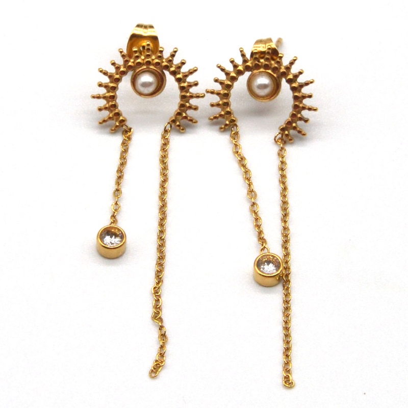 Кръгли обеци, пискюли, панделки с вакуумно покритие, верижки, висулки, сладки обеци, бижута Китай фабрика за обработка на бижута Rui...