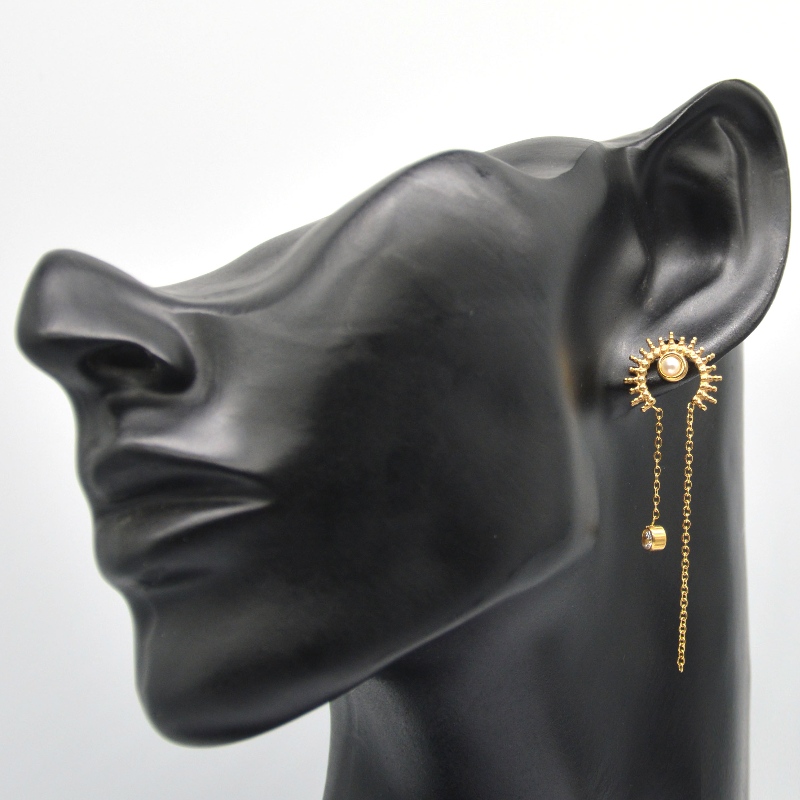 Кръгли обеци, пискюли, панделки с вакуумно покритие, верижки, висулки, сладки обеци, бижута Китай фабрика за обработка на бижута Rui...