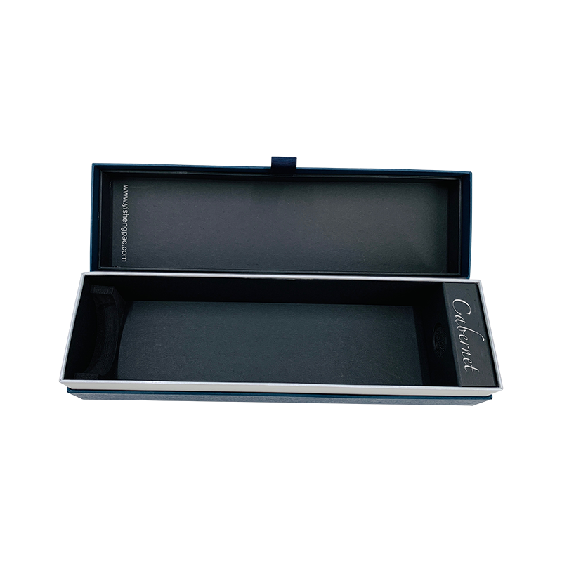 Кутия за подаръци от тъмно синьо вино Шампанско Подаръчна кутия Луксозна и елегантна