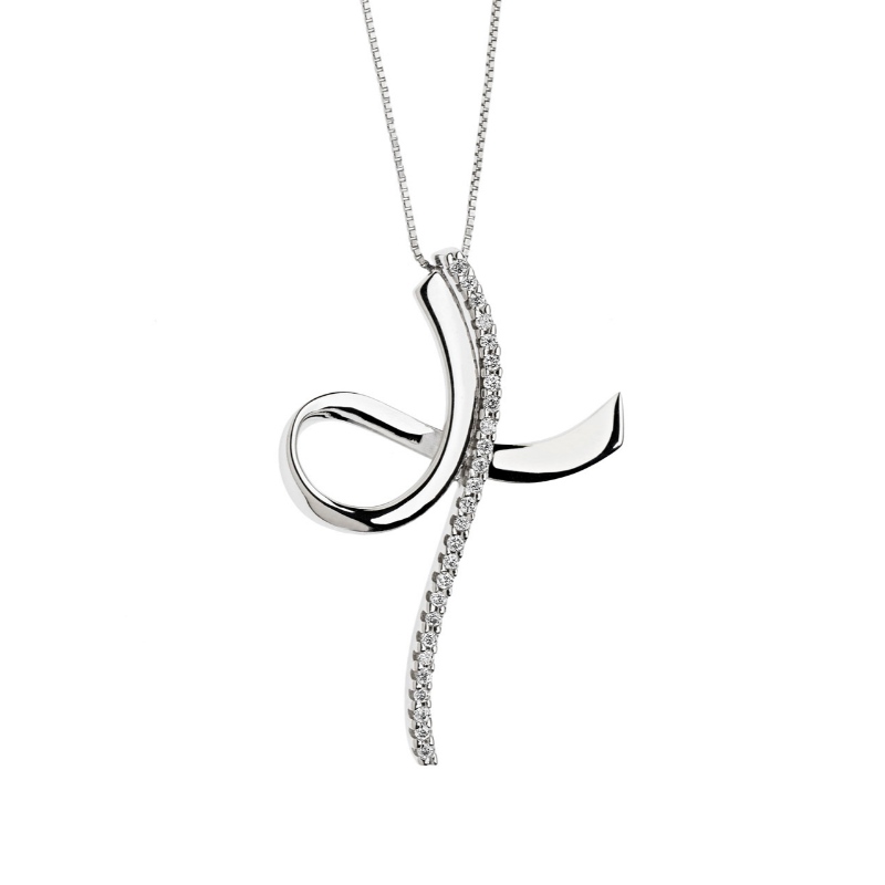 Дамски обикновен кръст тип 925 сребърен вискозен камък Колие Китай Ruifanbao Jewelry Factory