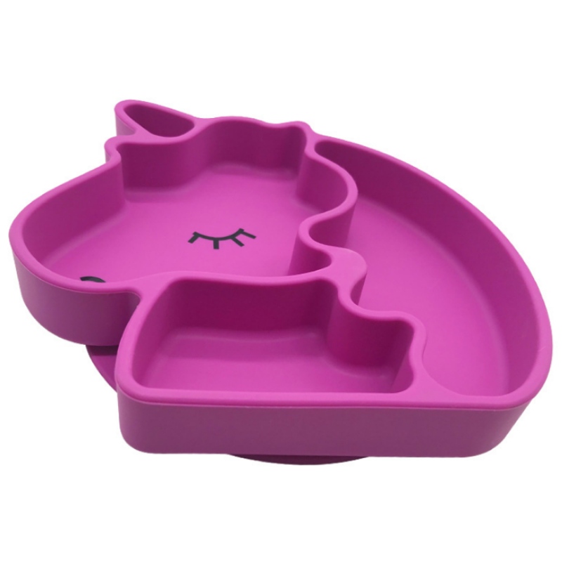 Силиконова чиния силиконова Еднорог чиния Силиконова бебешка чиния
