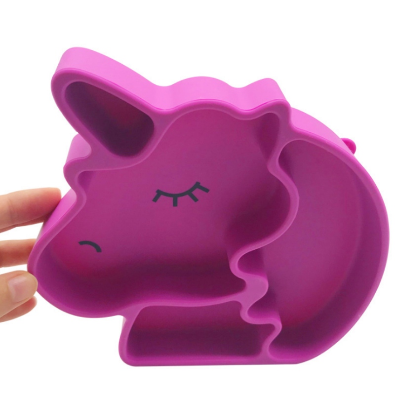 Силиконова чиния силиконова Еднорог чиния Силиконова бебешка чиния