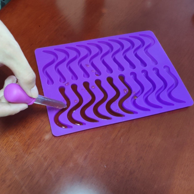 Силиконов червей шоколадов модел гъсеница форма риба насекомо шоколадов модел малка змийска ледена решетка