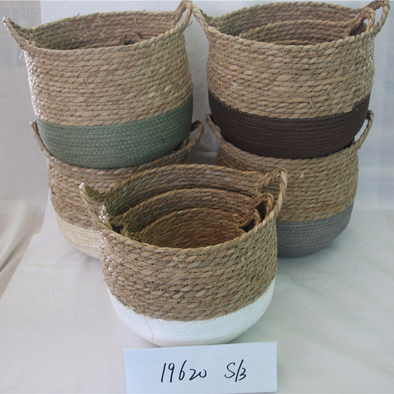 Мултифункционални кухненски кошници от морски водорасли, плетени хартиени въжета за съхранение