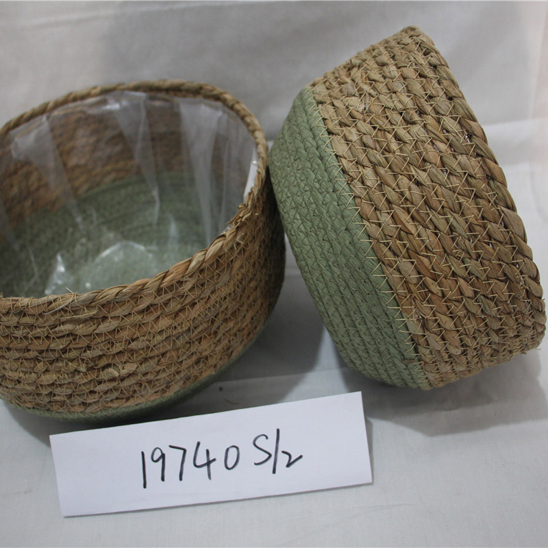 Търговия на едро домашен декор бяла тъкана памучна кошница за съхранение на въже