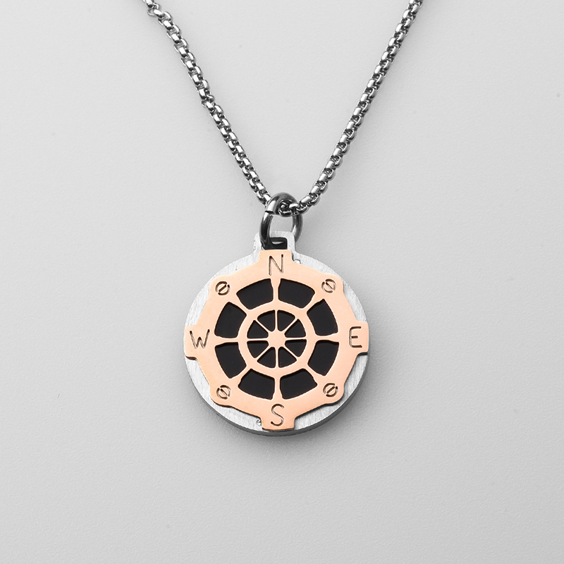 Мъжка огърлица за вятър с котва за вятър от неръждаема стомана в стил Италия, мъжко колие, изработено в Китай