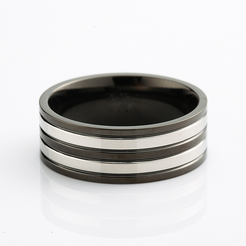 Men\\\\\\ Stainless Steel Ring Two Tone Black Plating Ring