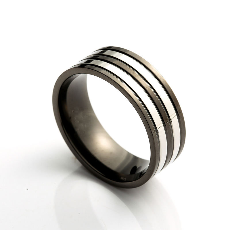 Men\\\\\\ Stainless Steel Ring Two Tone Black Plating Ring