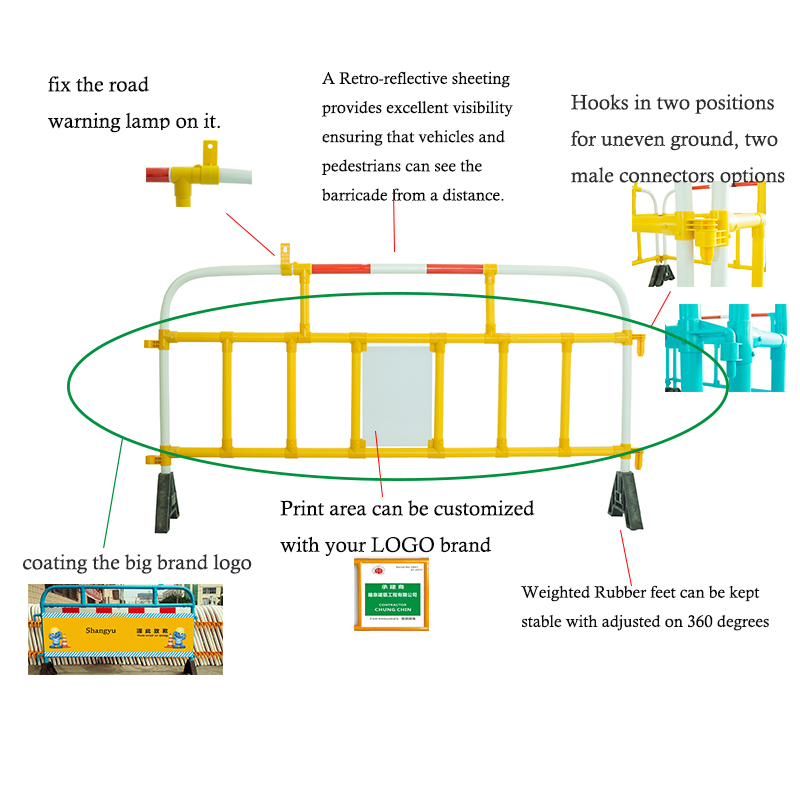 PVC пластмасови съоръжения за безопасност ограда, изолационна бариера на строежа, пътни бариери от Китай Производител