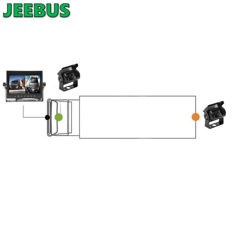 AHD 7-инчов DVR монитор Кабелна система за видеозапис отзад за задно виждане с камера за задно виждане за автобус за камиони