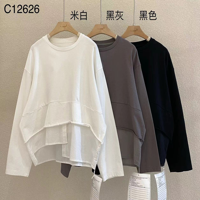 Съблазнителен дизайн Minimalist Round Collar Stilched Sluves Style Casual Solid color памук и лен, които са по поръчка 12626 T-Shirts