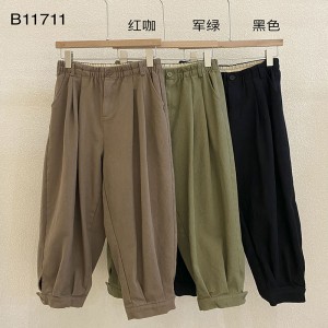 Свободните дамски панталони, които са пригодени за всеки случай, най-удобният обикновен памучен лен стил 11711 Стилен и свободен па...