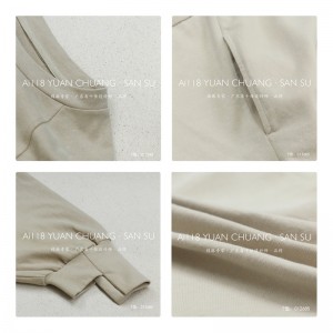 Съблазнителен дизайн, минималист, стил на кръгла яка, стилът на стилът на стилът на калкуларния твърд цвят памук и лен, които са по...