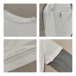 Съблазнителен дизайн, минималист в стил кръгла яка, стилът на стилът на стилът на усукания твърд цвят памук и лен, които са по поръ...