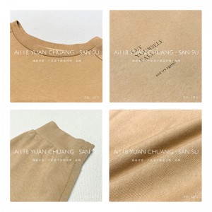 Съблазнителен дизайн Minimalist Round Collar Stutched Sluves Stilched Style Casual Solid color памук и лен, които са по поръчка 12711 Sweatshirts