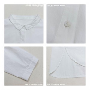 Свободно монтиран дизайн минималист стилист каскаден твърд цвят Стриптийз Проверен за по-голям размер 17685 Lose Shirt