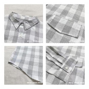 Свободно монтиран дизайн Minimalist Stylish Casual Solid color Striped Проверен за по-голям размер 1799 Losed Cheched Shirt