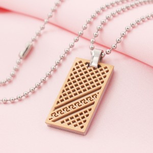 На едро неръждаема стомана двуцветна кучешка табелка колие