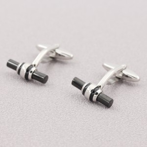 Мъжки двуцветни копчета за ръкавели от неръждаема стомана за подарък