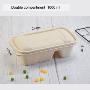 Екологична кутия за опаковане на хранителни продукти от царевично нишесте, разградима кутия за обяд, която изважда биоразградим...