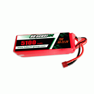 HD POWER 5100mAh 75C 6S 22.2V липо батерия