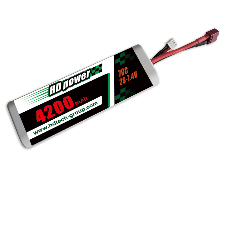 HD POWER 4200mAh 70C 2S 7.4V RC батерия за автомобил в твърд калъф