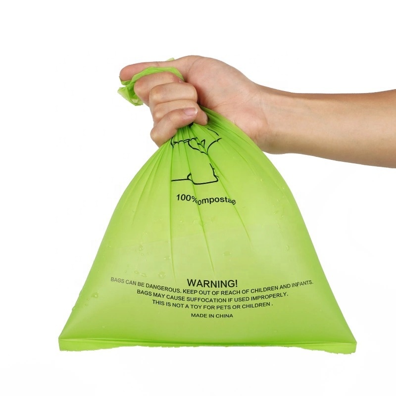 Композиращи за еднократна употреба торбички за домашни любимци Еко Приятелски кучешки изпражнения Торби Царевично нишесте Биоразградими торбички