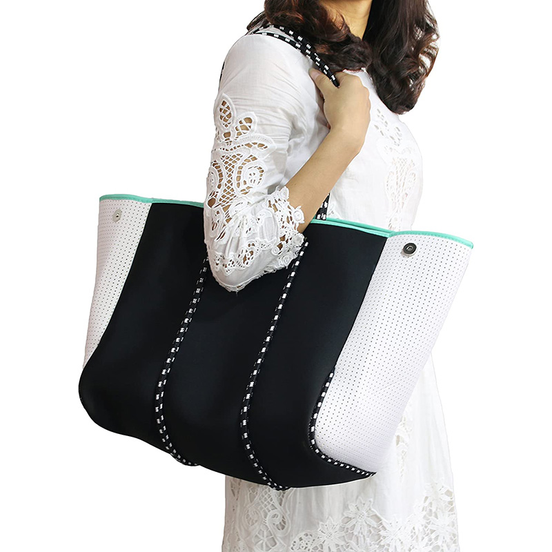 Многофункционална чанта за пазаруване по поръчка Неопренова плажна чанта с вътрешен джоб с цип