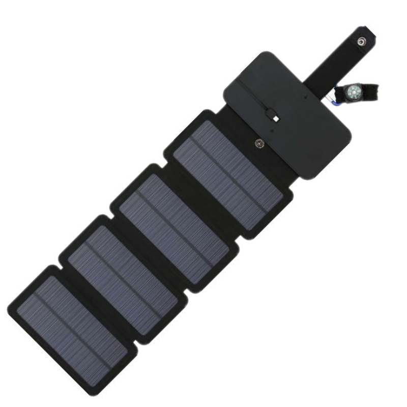5W водоустойчив преносим сгъваем външен слънчев панел за захранване с USB зарядно устройство