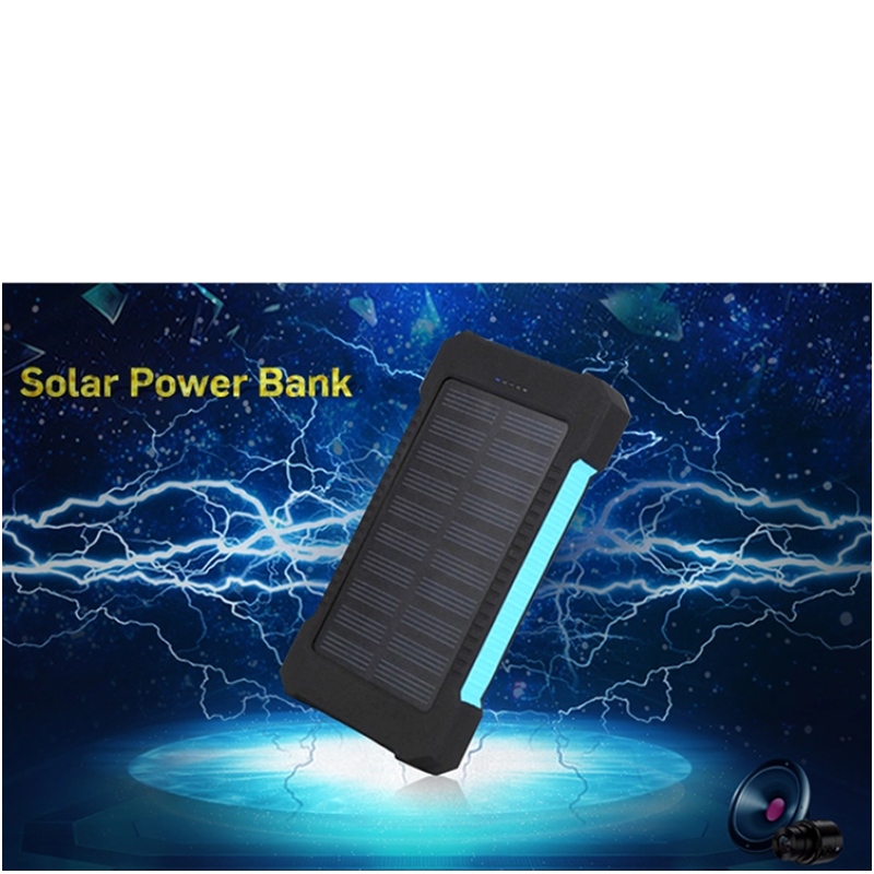 Solar Power Bank Dual USB Power Bank 20000Mah водоустойчива батерия зарядно устройство Външен преносим слънчев панел с LED светлина