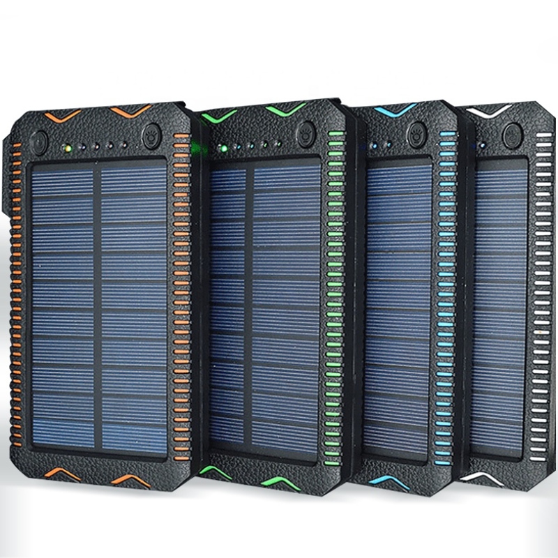 Водоустойчиво слънчево зарядно устройство банка банка слънчева енергия банка 10000 mah powerbank преносим с лумен LED на открито наводнение
