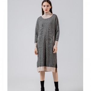 Модна тенденция ежедневник Joker плетени коноп висока яка рокля 68017 \\\\ t