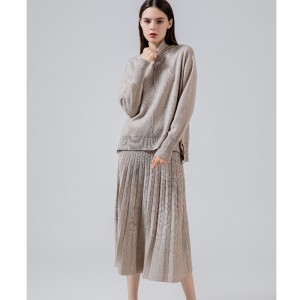 Модни тенденции случайни гъвкави въздух трикотажни плисирани пола на две части 69022n