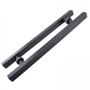 SS-031 Черно висококачествена от неръждаема стомана стъклена врата издърпване дръжка h форма двойна страна, 24 инча квадратна дръжка...