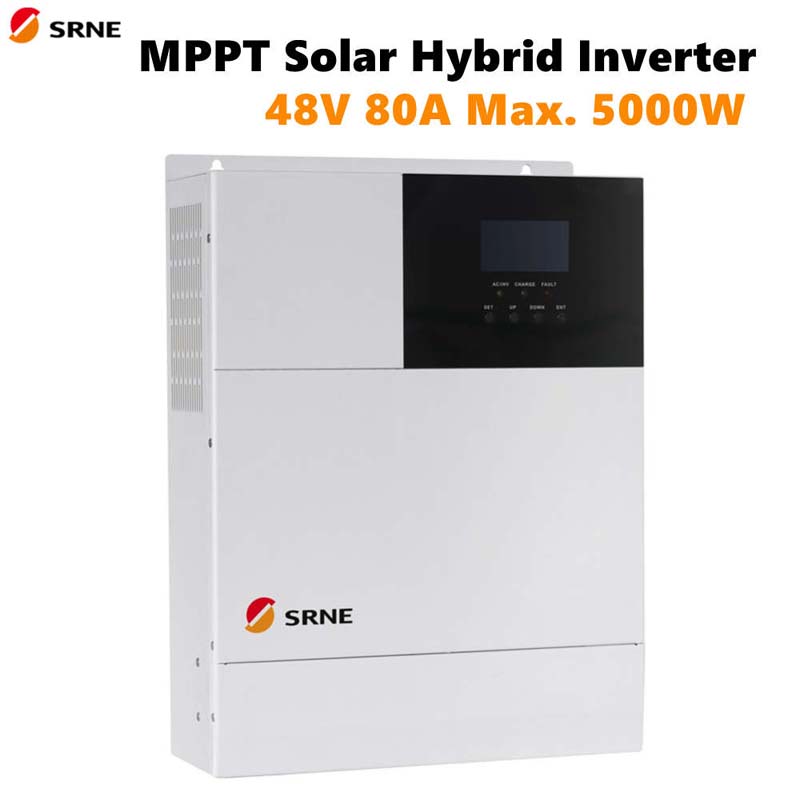 Srne mppt max 5000W слънчев хибриден заряд инвертор 80а чист инвертор на синусоида 48V 220v pv заряда 145V 50Hz 60Hz автоматичен LCD дисплей