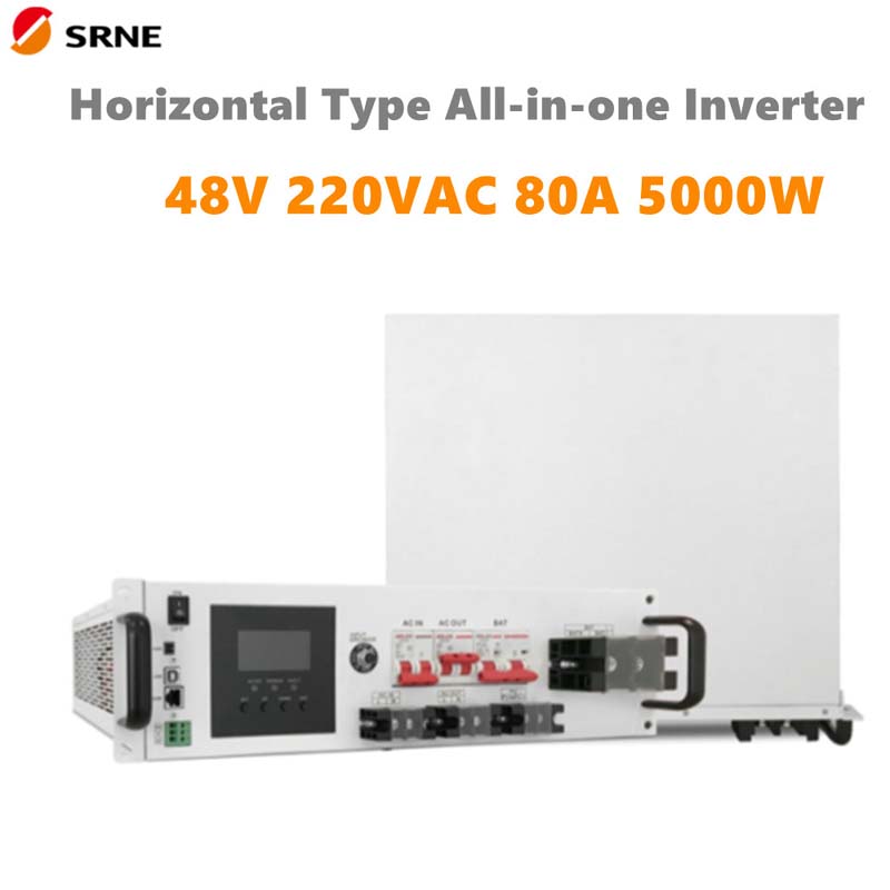 SRNE 5000W All-in-One MPPT Hybrid слънчев заряд инвертор хоризонтално 48V 220VAC чиста синусова вълна 80a max pv 145V инвертор