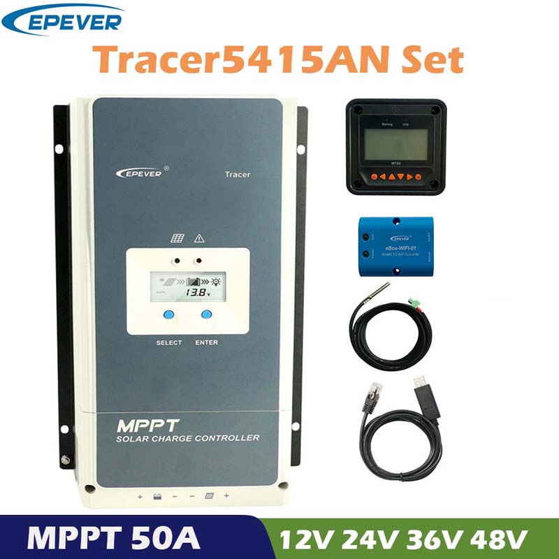PEVER TRACER 50A MPPT SOLAR зареждащ контролер 12V 24V 36 V48V автоматичен LCD дисплей слънчев панел Регулатор на батерията хибрид