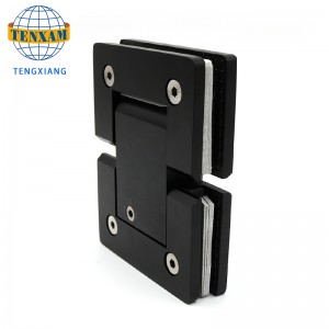 Баня Черна стъклена врата Кориги Регулиране на душ вратата на шарнирната панта