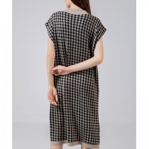 Модно случайни прости вълна пуловер хиляда птица калъф половин висок яка жилетка рокля 69065 \\\\ t